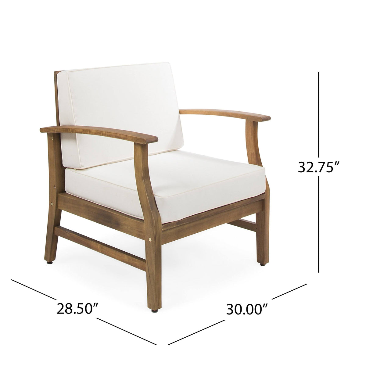 Outdoor Teak Finished Acacia Wood Club Chairs Q19591