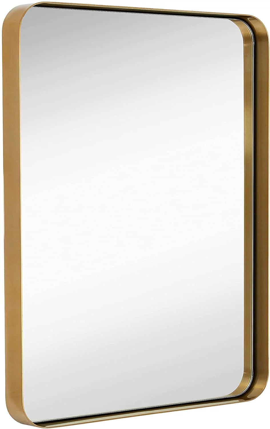 Gold Framed Rounded Corner Wall Mirror 22" x 30" S113