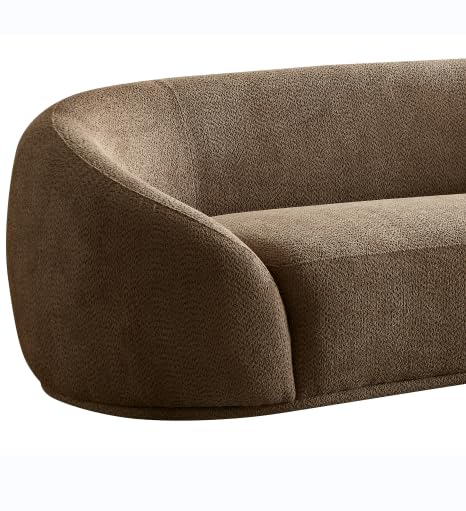 Cream Curved 3-Seater Boucle Sofa K7604