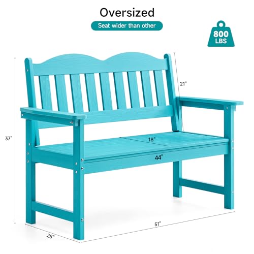 2-Person Poly Lumber Outdoor Bench with 800 lbs Weight Capacity Y452