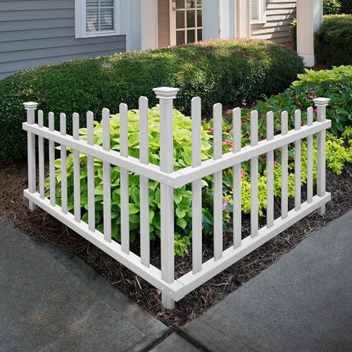 30in H x 40in W (2 Panels) White Vinyl Picket Fence A784075