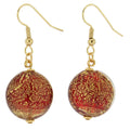 Murano Glass Earrings Ruby Red F628168