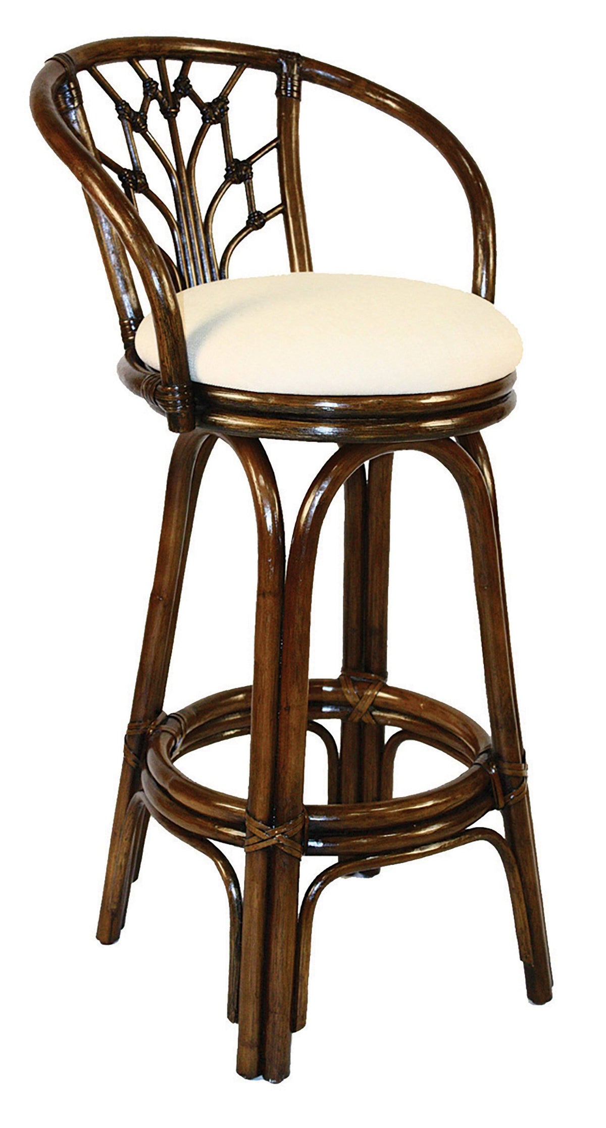 Antique Finish Swivel Rattan Counterstool K33170