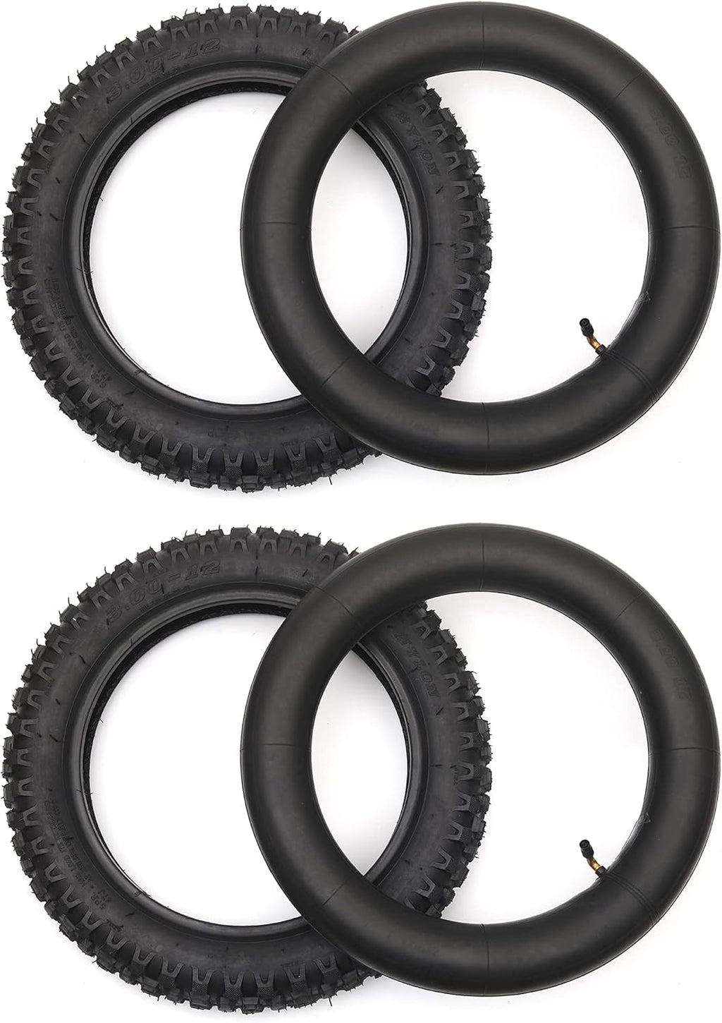 3.00-12 Knobby Motocross Bike Tire and Tube Set with TR87 Valve Stem D6853
