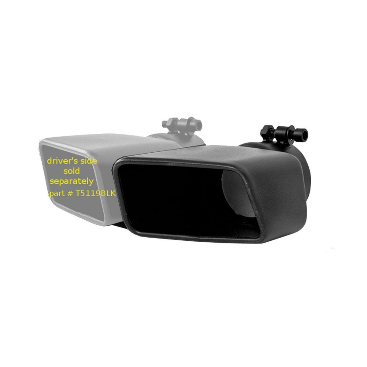Black Rectangle Angled Cut Exhaust Tip Z600
