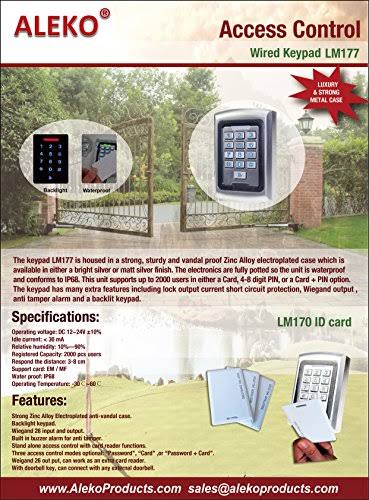 12/24V Universal Wired Metal Alloy Waterproof Keypad with Backlight A176