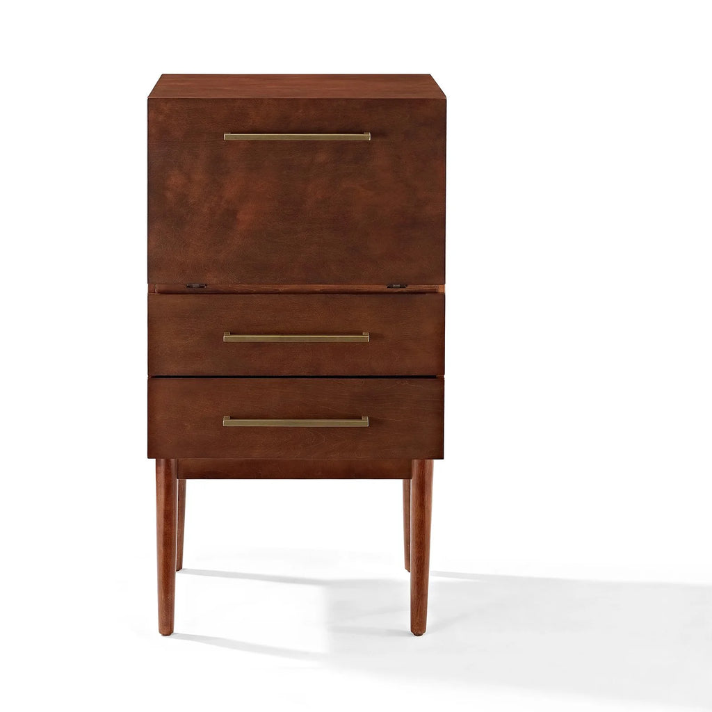 2 Drawer Wood Bar Cabinet in Mahogany P22022