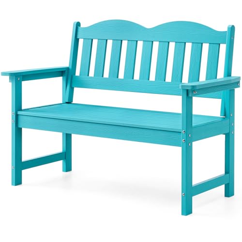 2-Person Poly Lumber Outdoor Bench with 800 lbs Weight Capacity Y452
