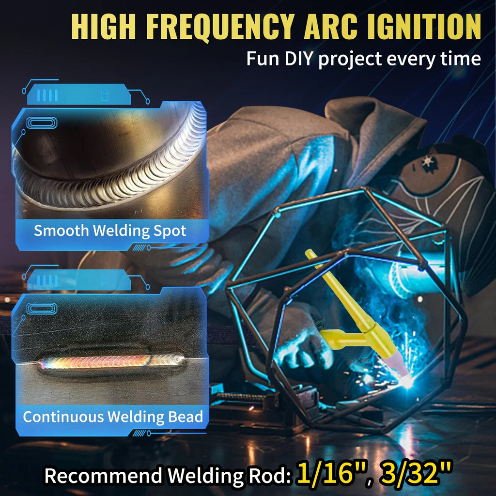 155Amp 3 in 1 TIG Welder, 110V High Frequency TIG/Stick/Clean Welding Machine O452944