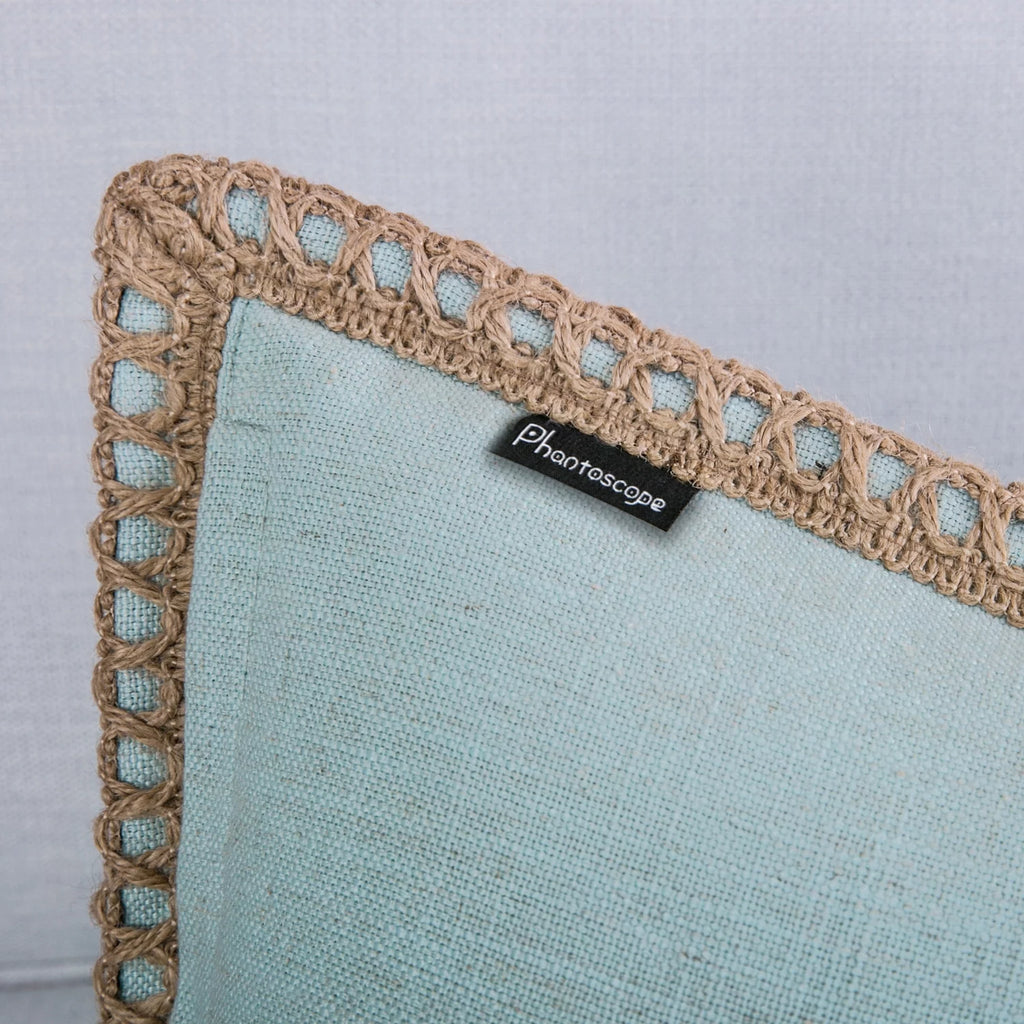 Light Blue Linen Throw Pillow, 18" x 18", 1 Pack S32500