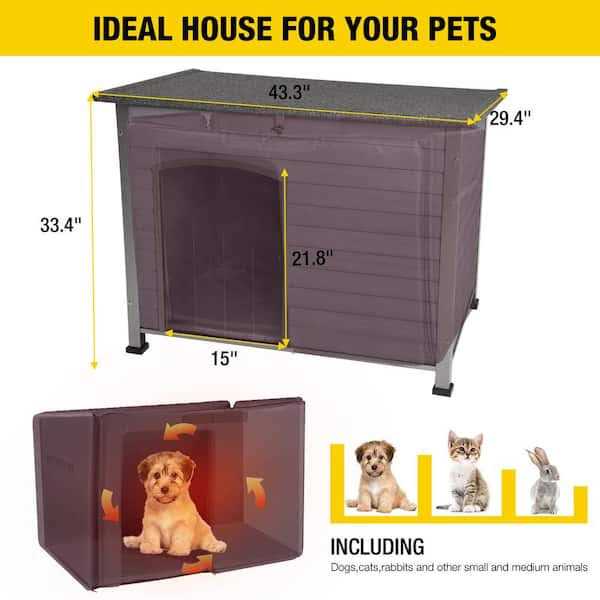 Insulated Outdoor Dog House with Liner E513