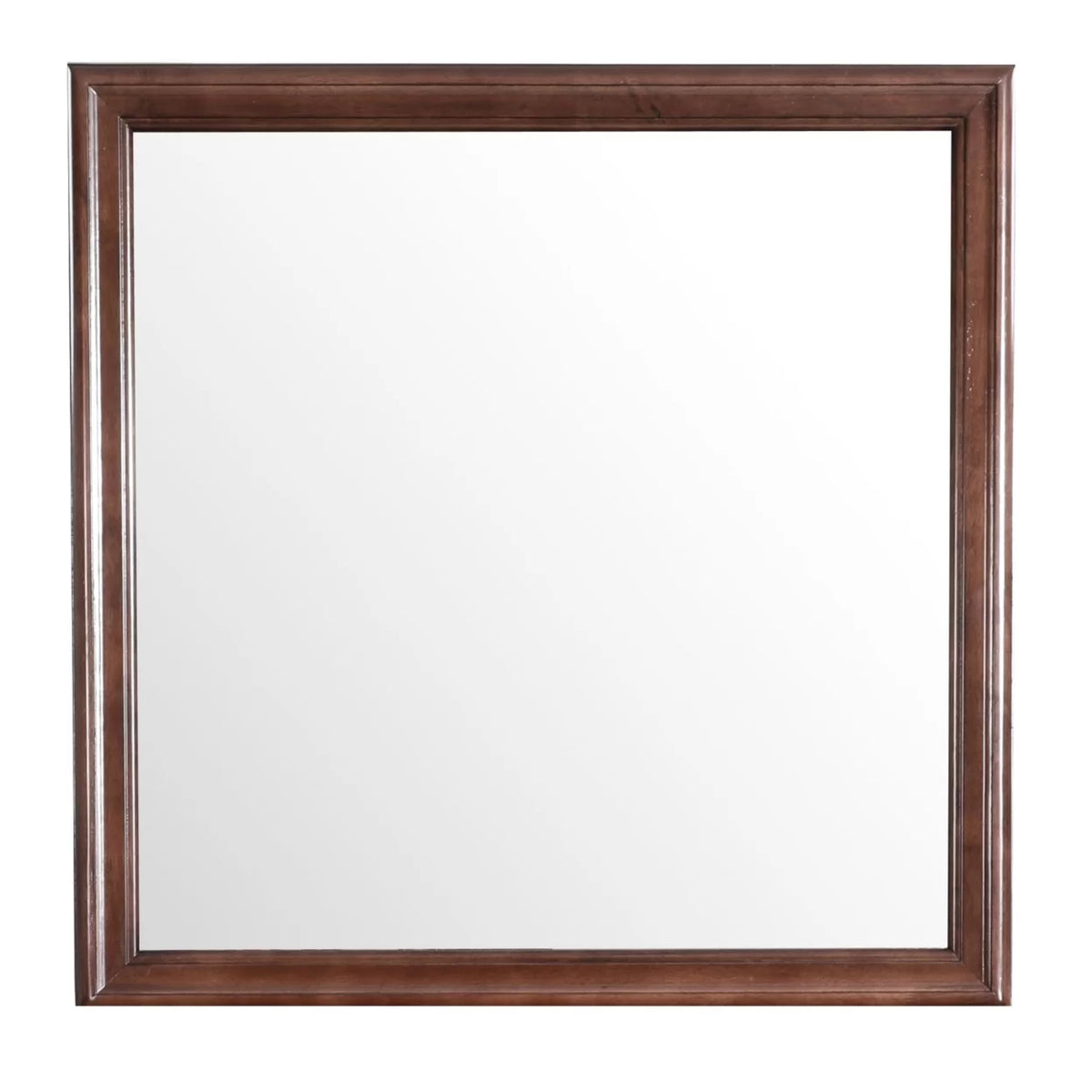 38 in. x 38 in. Cappuccino Wood Framed Dresser Mirror S7777