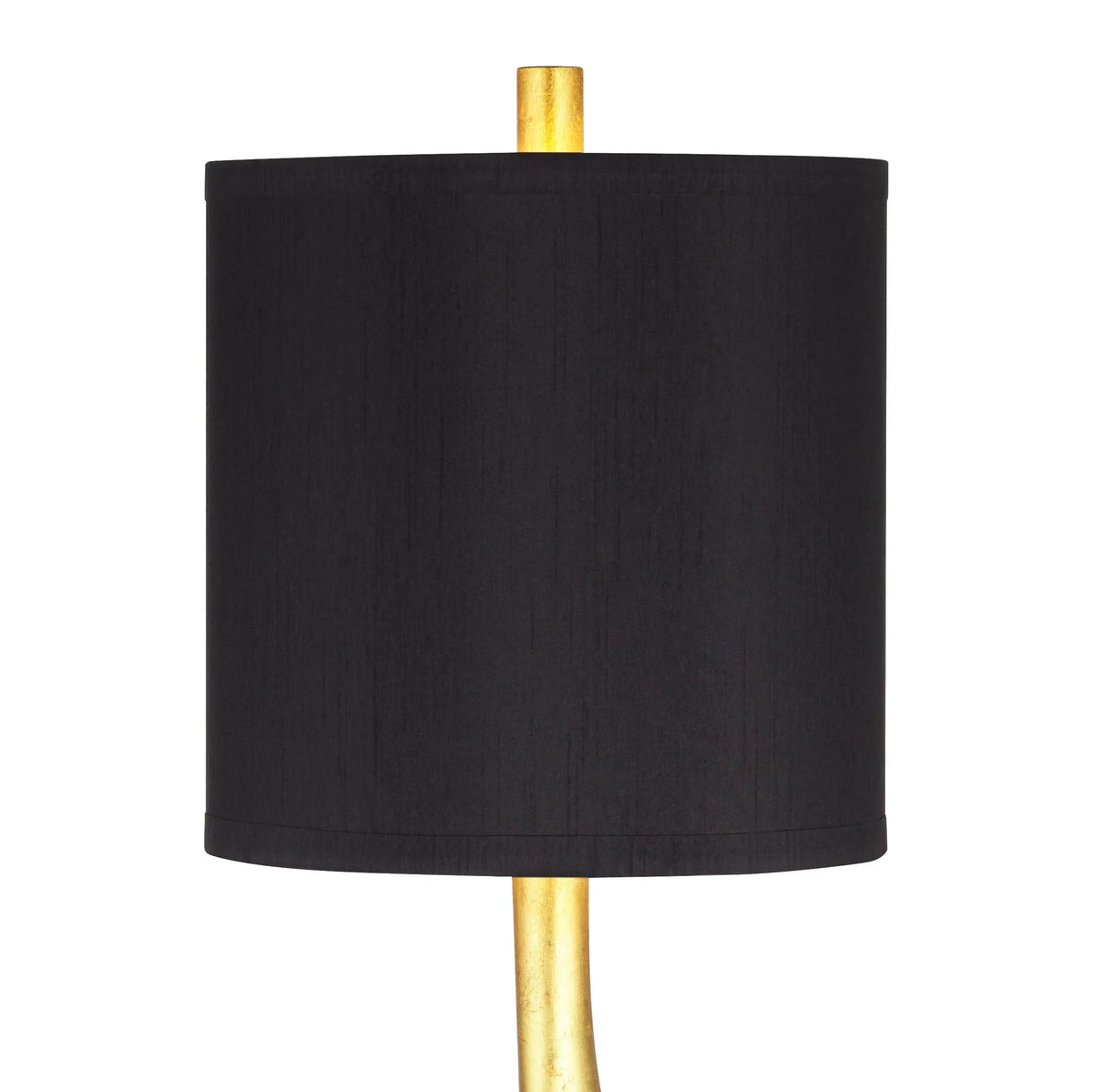 32" Tall Modern End Table Lamps Set of 2 Gold Leaf Black Shade Z658452