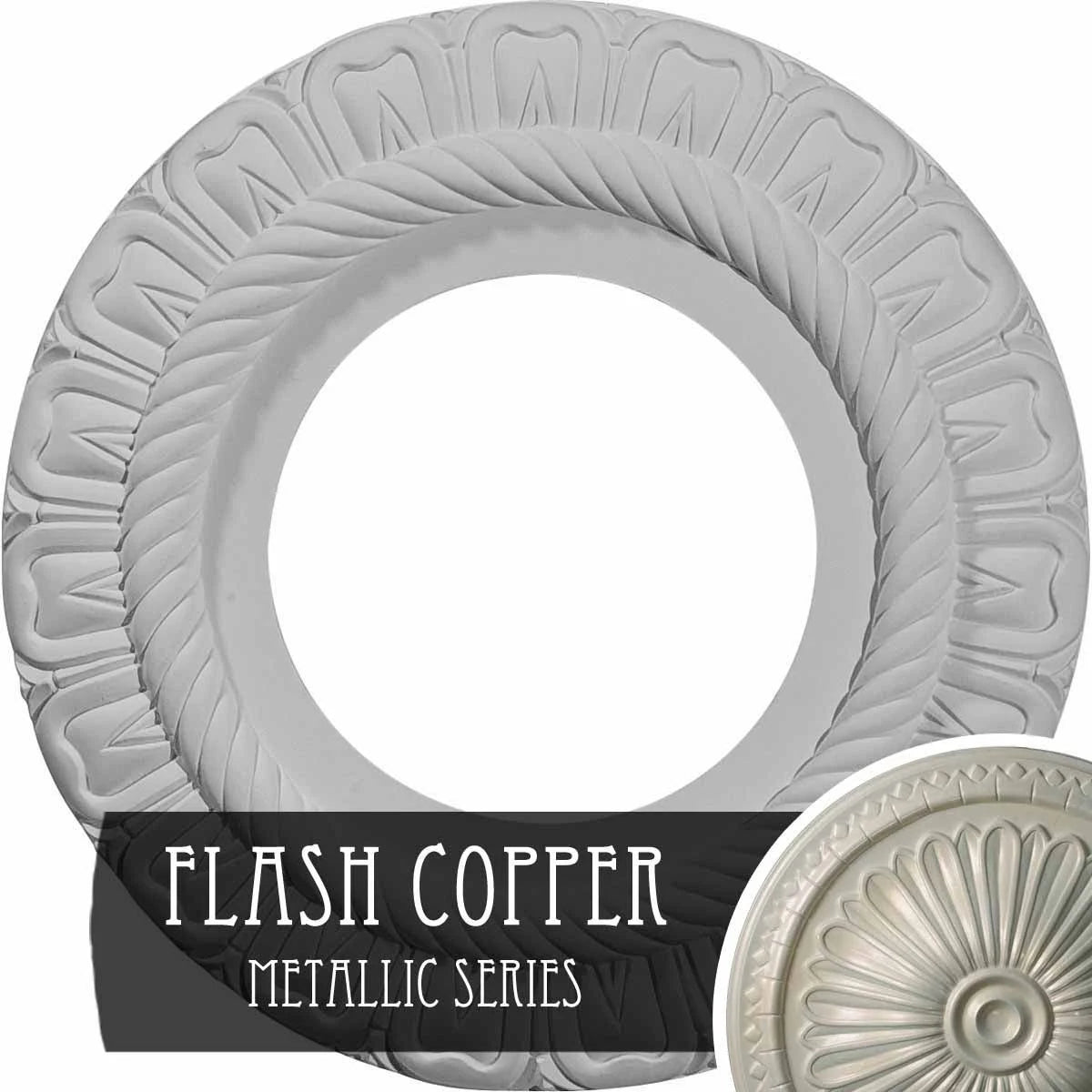 9x22OD x 4 1/2x22ID x 1/2x22P Hand-Painted Ceiling Medallion E960109