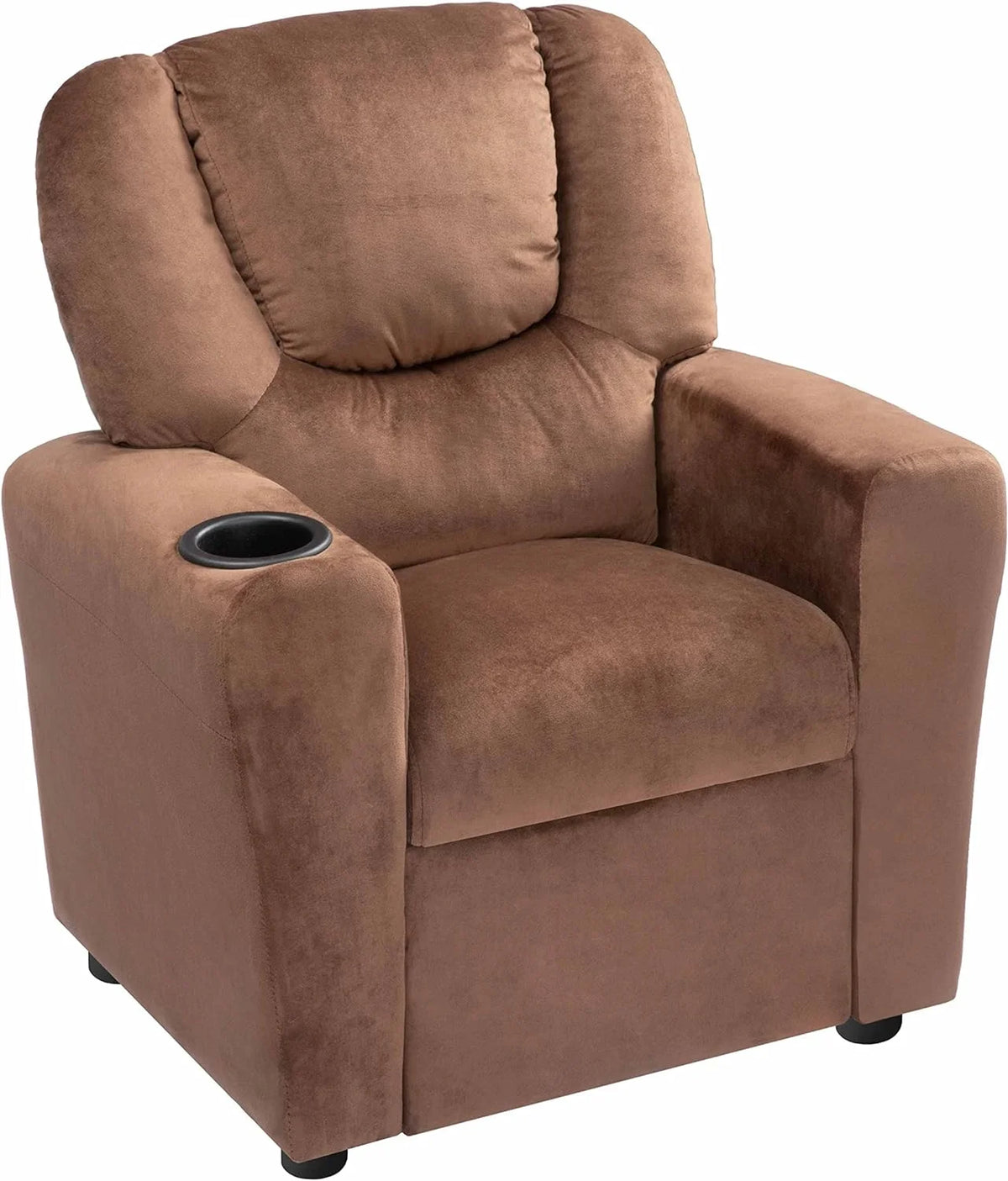 Brown Microfiber Toddler Recliner with Footrest D716