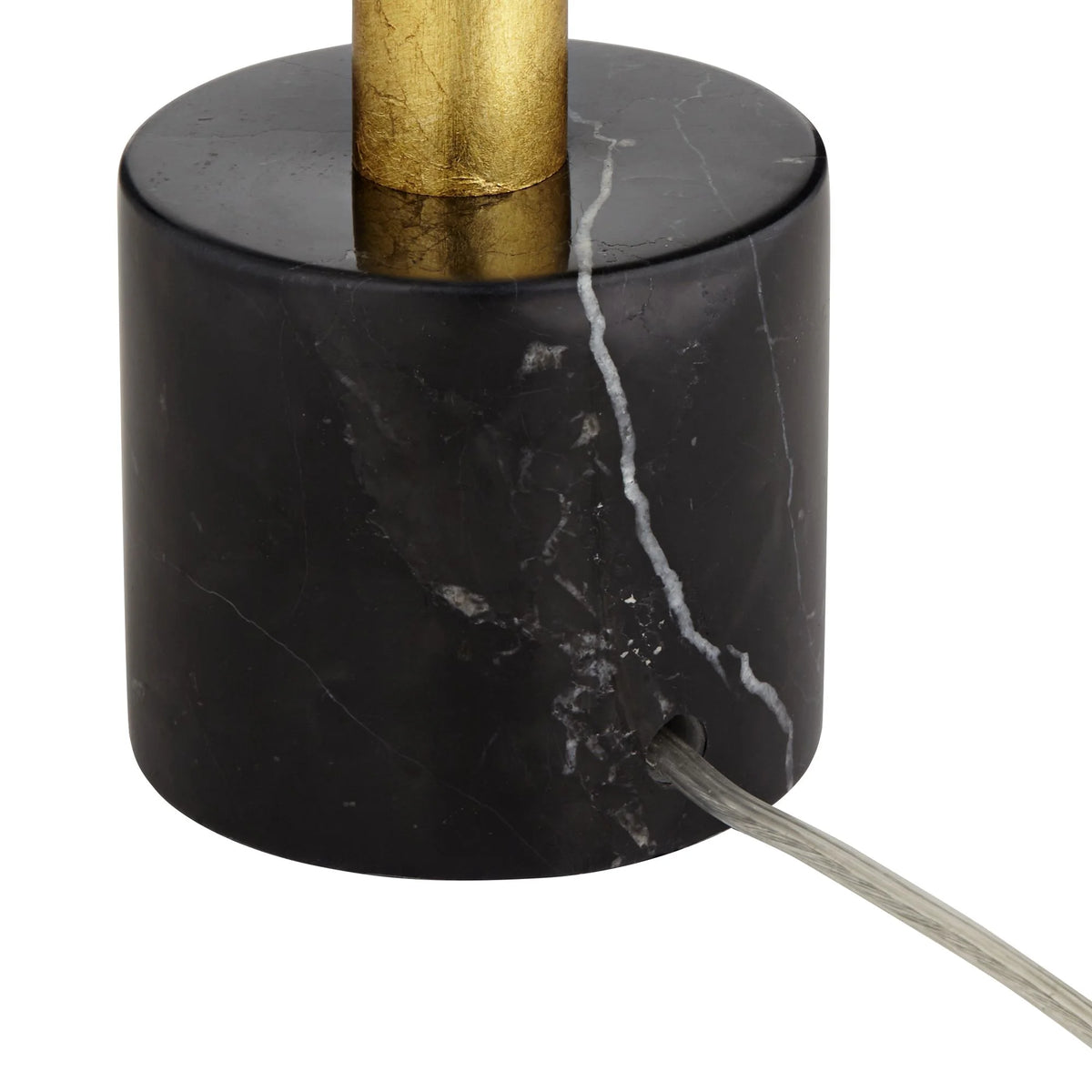 32" Tall Modern End Table Lamps Set of 2 Gold Leaf Black Shade Z658452