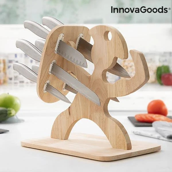 7 Pieces Knife Set with Wooden Base X744260