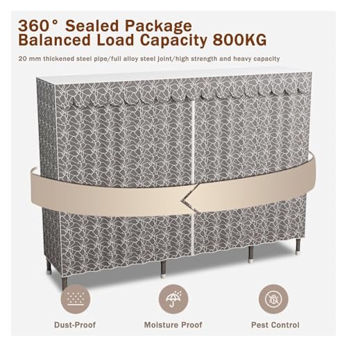 Portable Freestanding Fabric Wardrobe with Clothes Rail And Shelves I6985