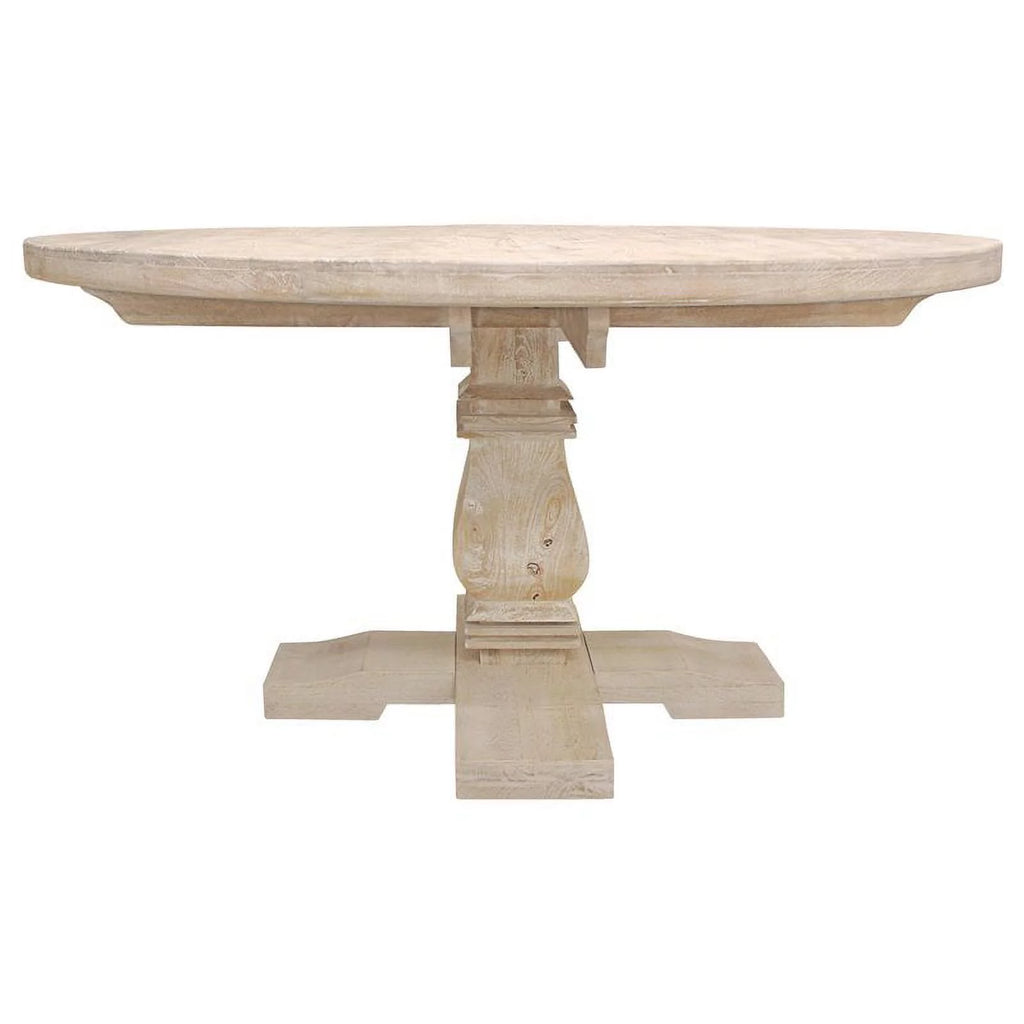 58" Round Solid Mango Wood Dining Table W7461