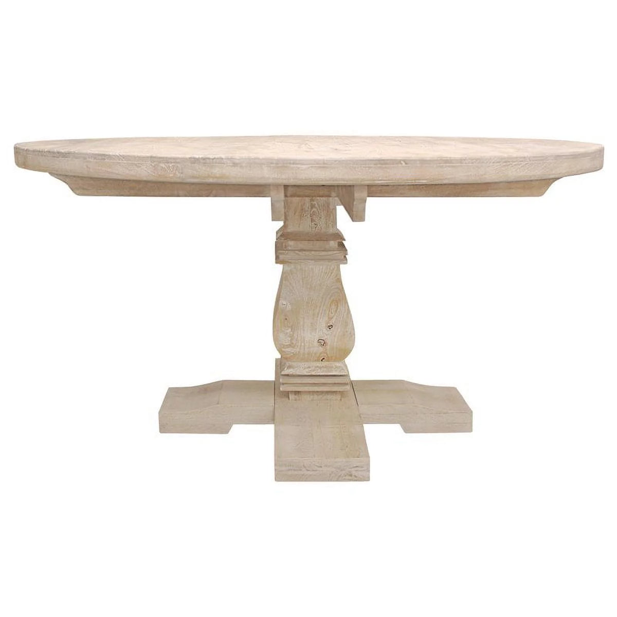 58" Round Solid Mango Wood Dining Table W7461