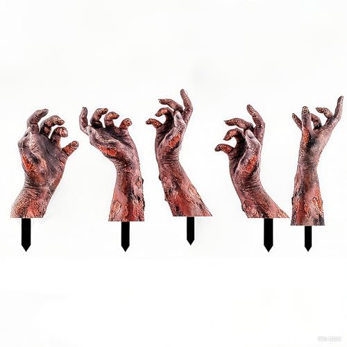 5 Pack Halloween Zombie Arm Yard Stakes H8896