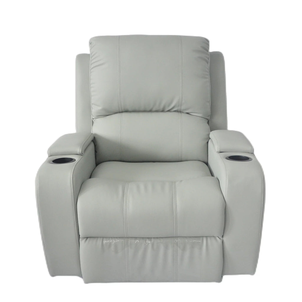 Gray PU Leather Recliner Chair with Storage T312812