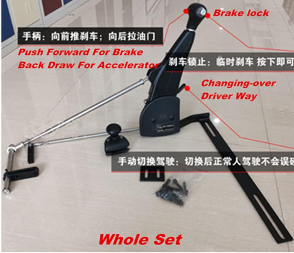 Hand Controls Driving Car Disabled Handicap Aid Equipment Handle Driver Gas Brake Pedals Assist Device Kit J8354