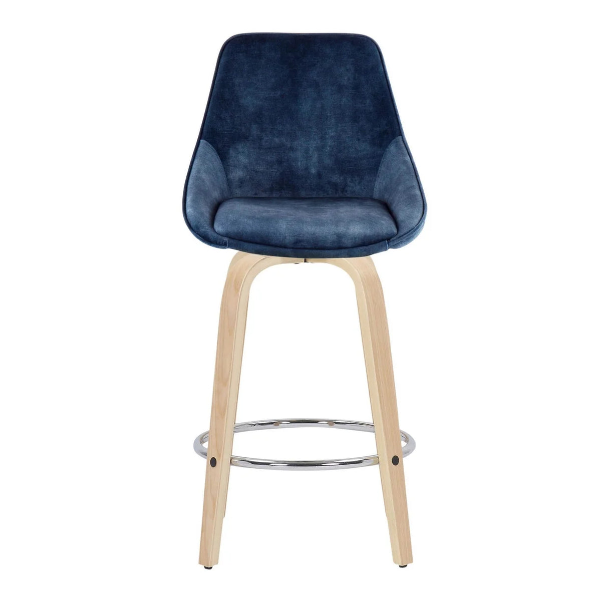 Blue Velvet Fixed-Height Counter Stool Z17991