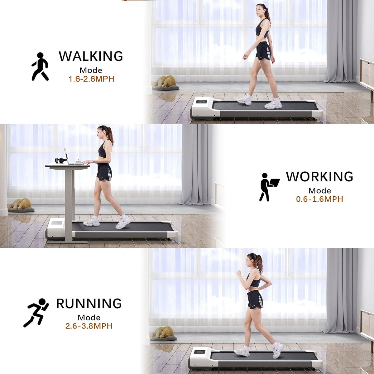 Walking Pad Under Desk Treadmill with Remote Control LED Display L604298