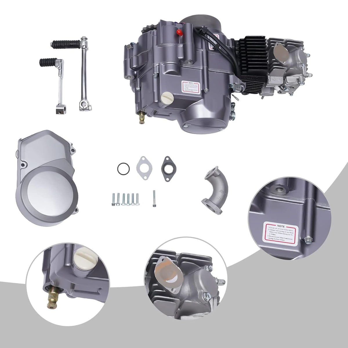 140CC 4 Stroke Engine Racing Motor Kit for Pit Dirt Bike CDI Kick Starter Manual Clutch Horizontal Single Cylinder 4 Speed J834