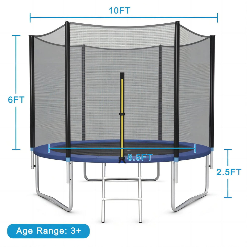 10ft Trampoline with Enclosure Net and Ladder D472