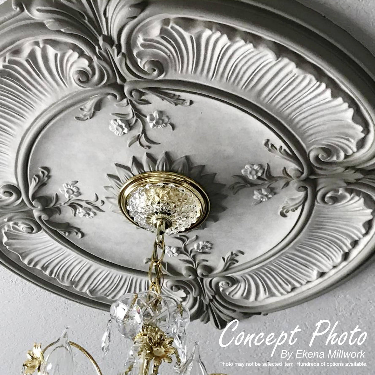 29 3/8x22OD x 11 5/8x22ID x 1 1/8x22P Hand-Painted Brushed Mahogany Ceiling Medallion C2770