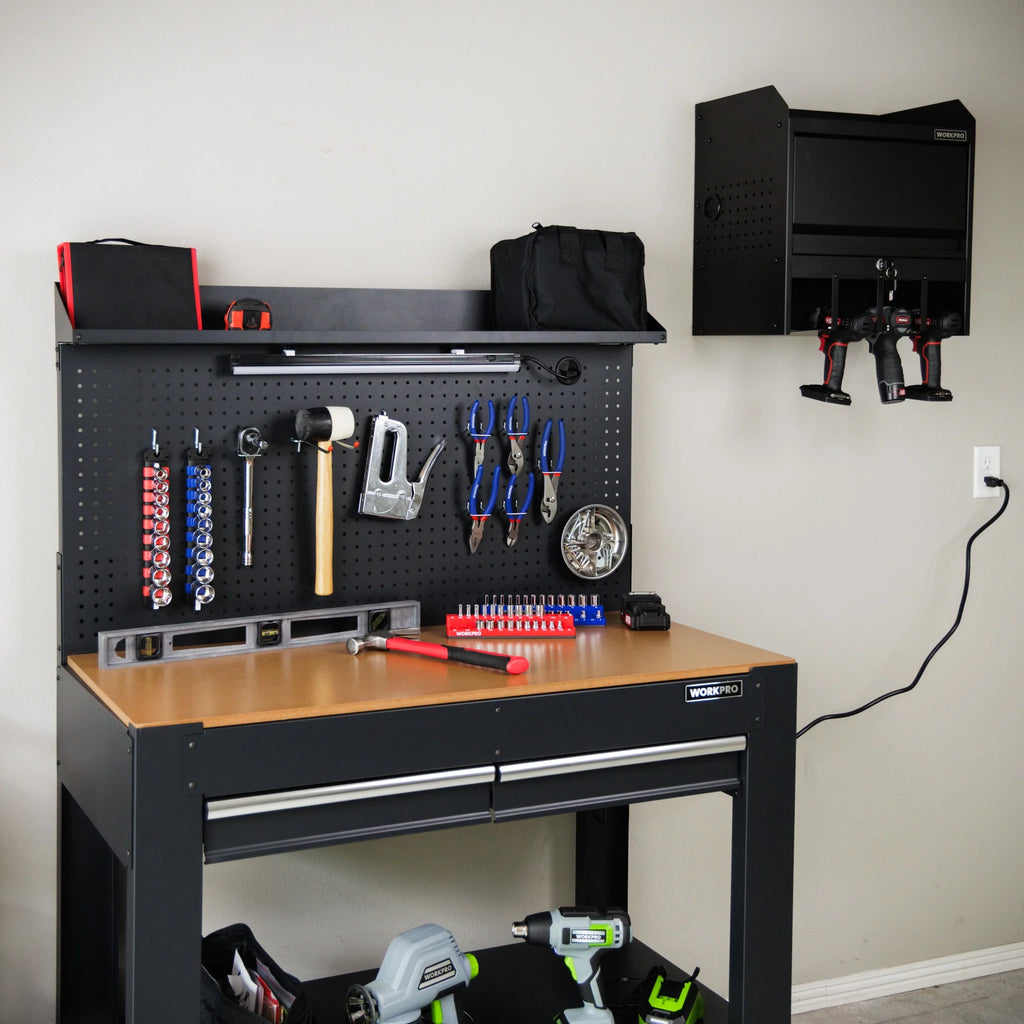 45-in Steel Multipurpose Workbench with LED Light & Power Strip X1673