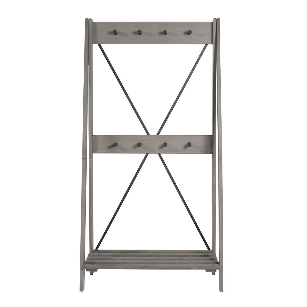 Grey Solid Wood Hall Tree K4978
