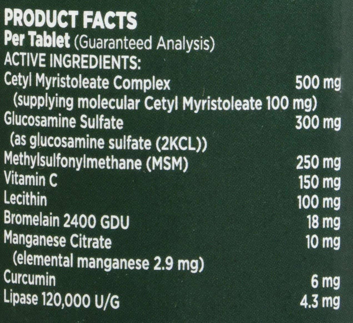 120 Tabs Canine Joint Formula O939