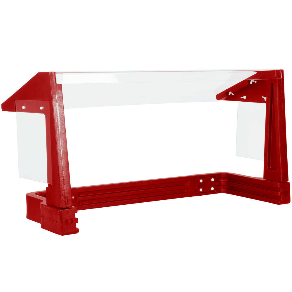 4& Red Free-Standing Sneeze Guard X400701