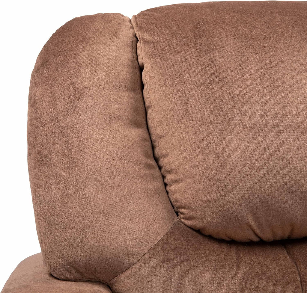 Brown Microfiber Toddler Recliner with Footrest D716