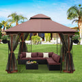 10x10 Outdoor Gazebo Double Soft-top Canopy Tent B6136