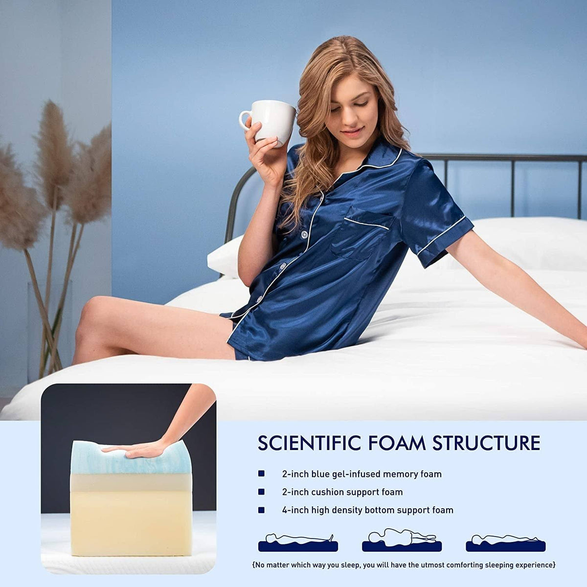 Twin Gel-Infused Memory Foam Mattress with Cover Q22007