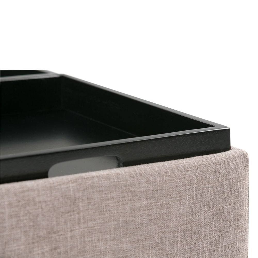 Distressed Black Square Table Ottoman M10605