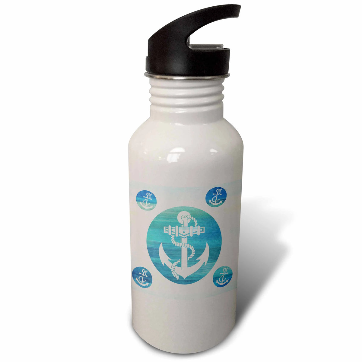 Aqua Circles Nautical Beach Theme Art 21 oz Sports Water Bottle O96843