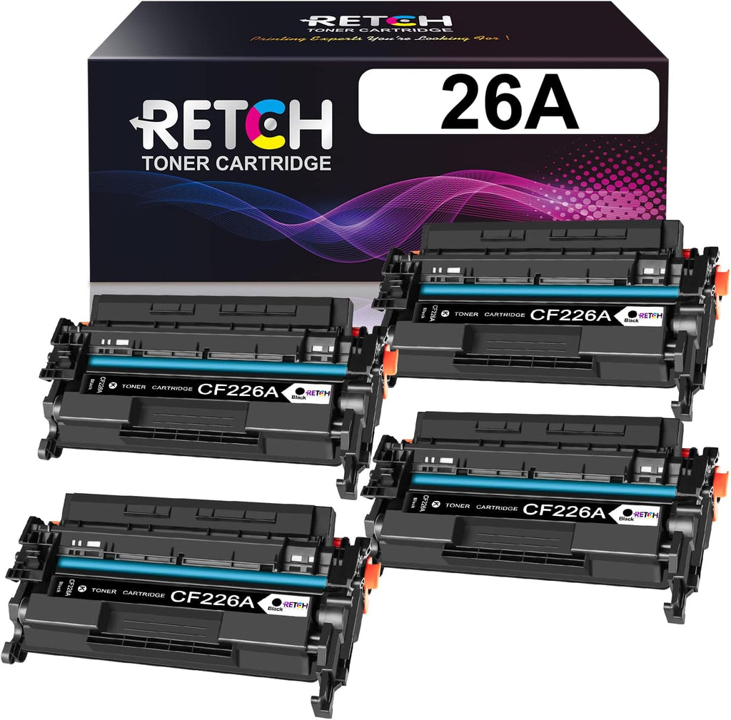 Black Toner Cartridges for HP 26A CF226A 26X CF226X (4 Pack) M5379