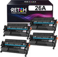 Black Toner Cartridges for HP 26A CF226A 26X CF226X (4 Pack) M5379