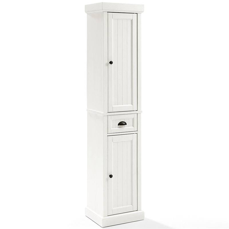 2 Drawer Linen Cabinet in Distressed White B369226