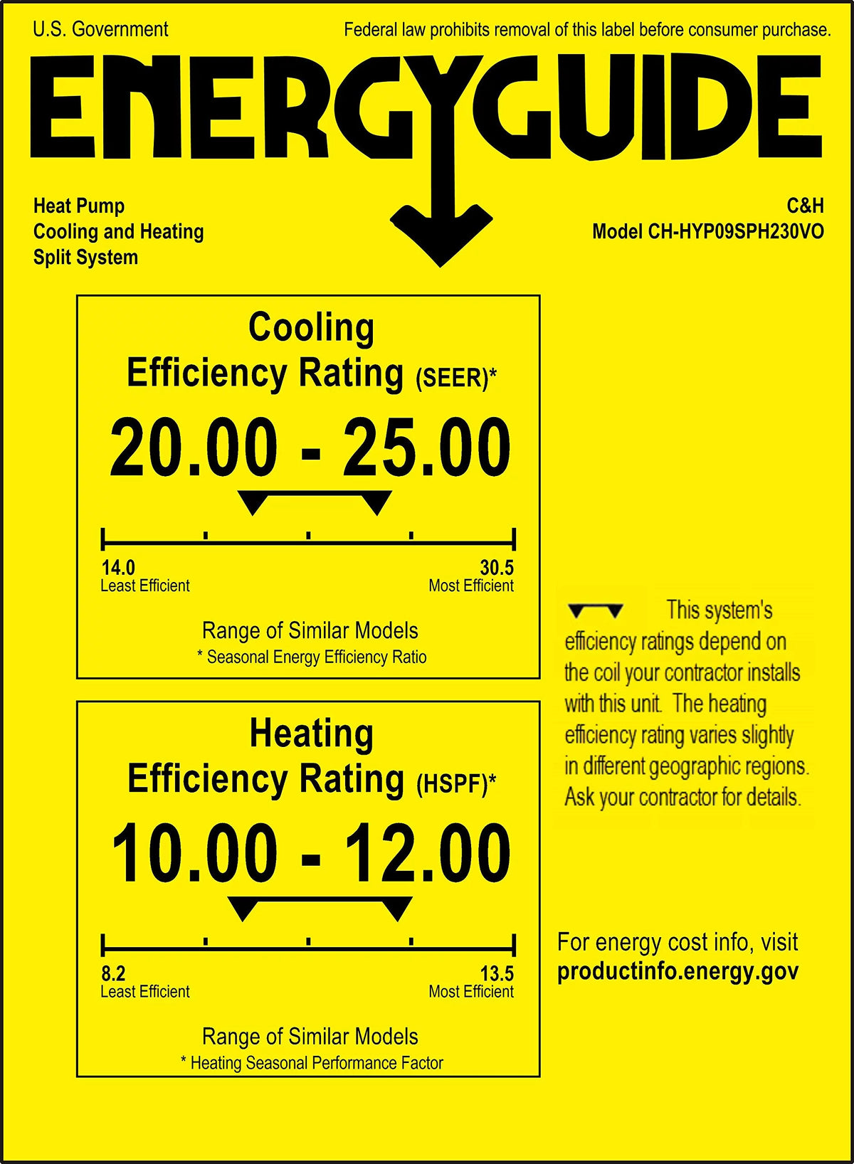 12000 BTU Ductless Mini Split Air Conditioner Heat Pump L659