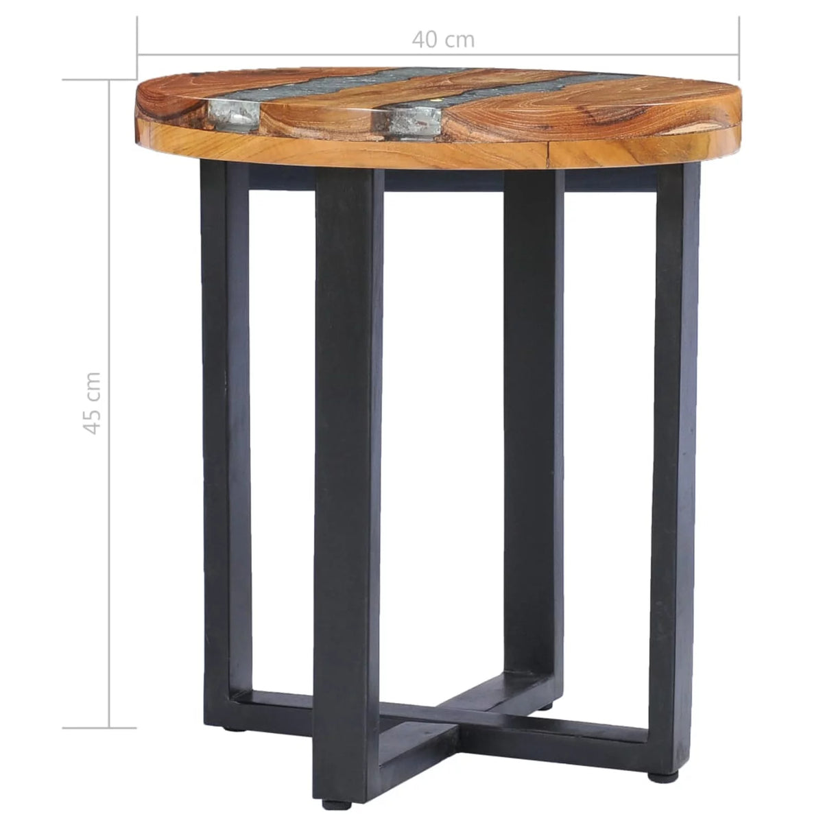 Solid Teak Wood and Polyresin Coffee Table E271225