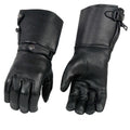 Deerskin Gauntlet Motorcycle Gloves with Snap Closure Thermal Lined T87848