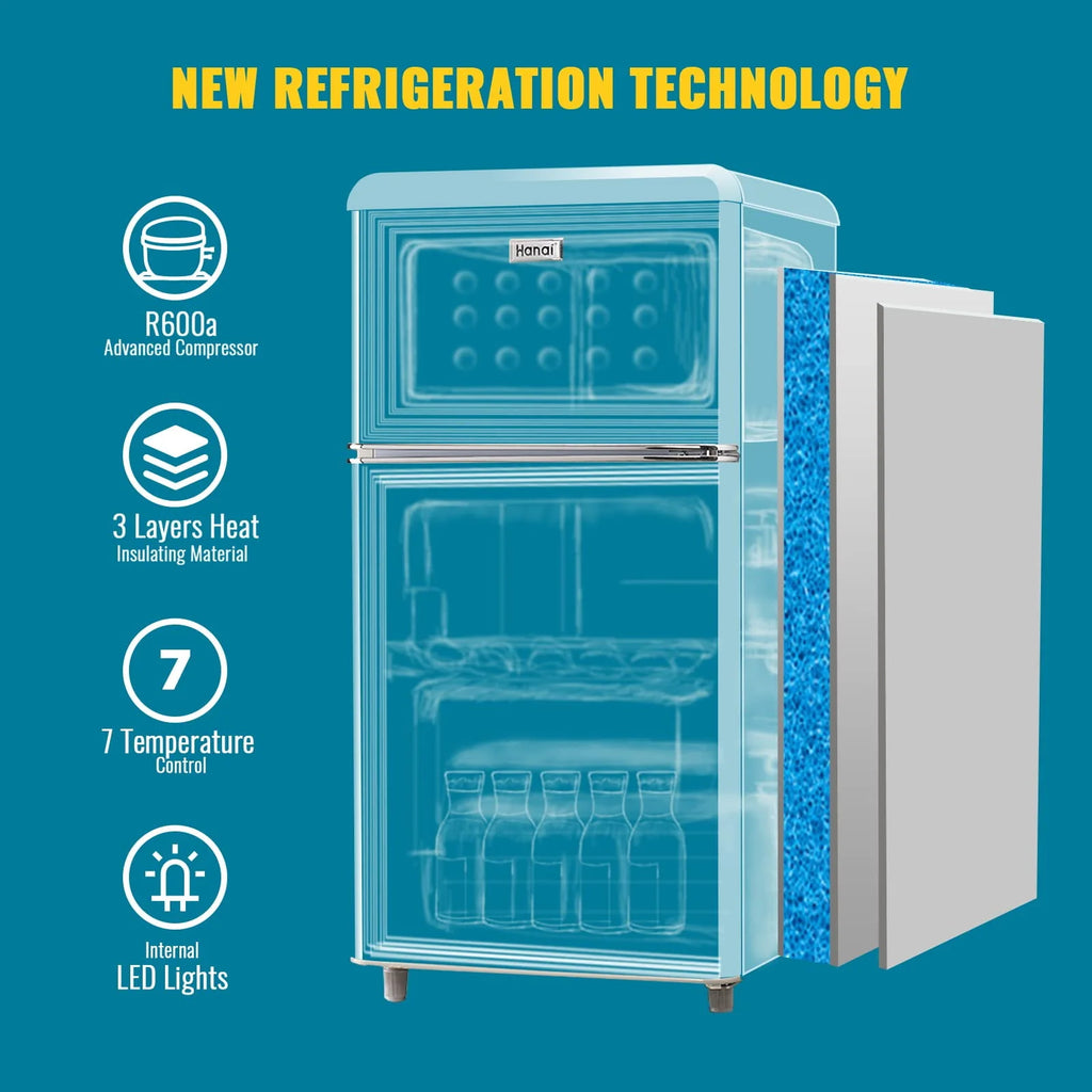 3.5 Cu.ft Retro Mini Fridge with Freezer C373