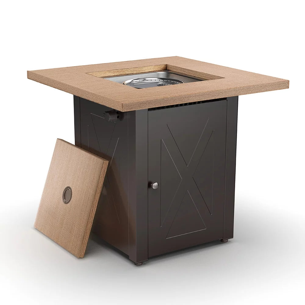 50000 BTU Propane Fire Pit Table with Lid & Lava Rocks H88929
