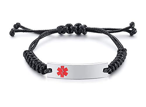 Braided Rope Medical Alert ID Bracelet S55829